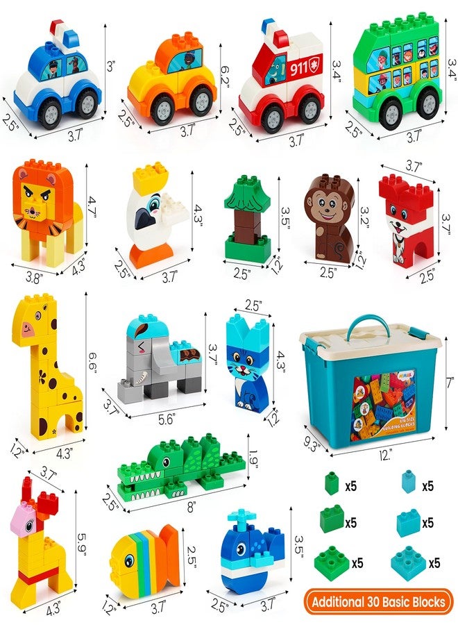MIMAX Classic Big Bricks Building Blocks Set, 180 PCS Toy Building Sets for All Major Brands, Interactive Building Toy with Storage Box, for Kids, Boys and Girls - Image 2